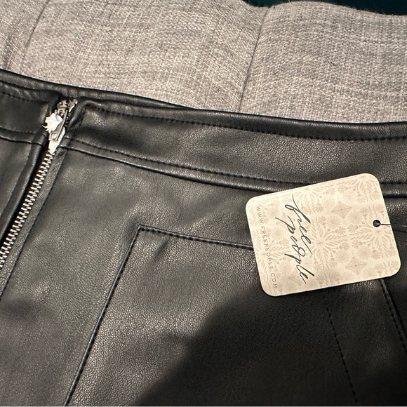 NWT Free People vegan leather mini skirt - Picture 4 of 10